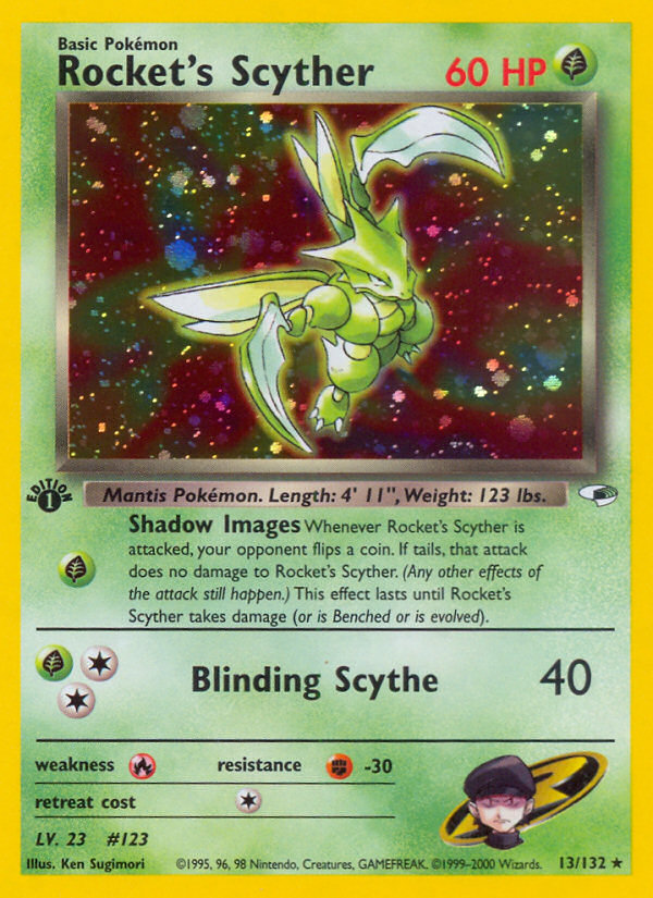 Rocket's Scyther 13/132 Rare Holo | Gym Heroes | Pokemon Card