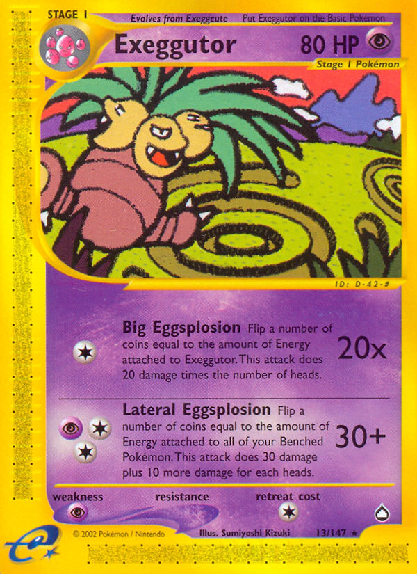 Exeggutor 13/147 Rare | Aquapolis | Pokemon Card