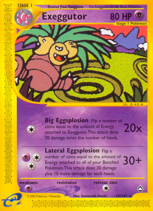 Exeggutor 13/147 Rare | Aquapolis | Pokemon Card