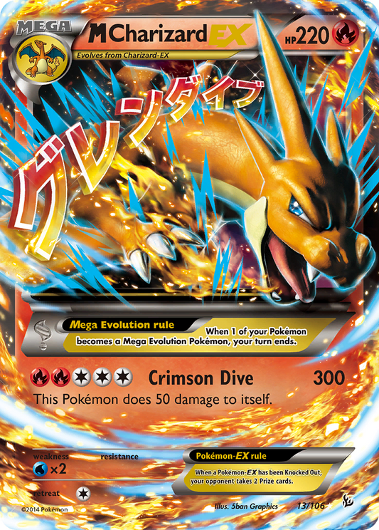 M Charizard-EX 13/106 Rare Holo EX | Flashfire | Pokemon Card
