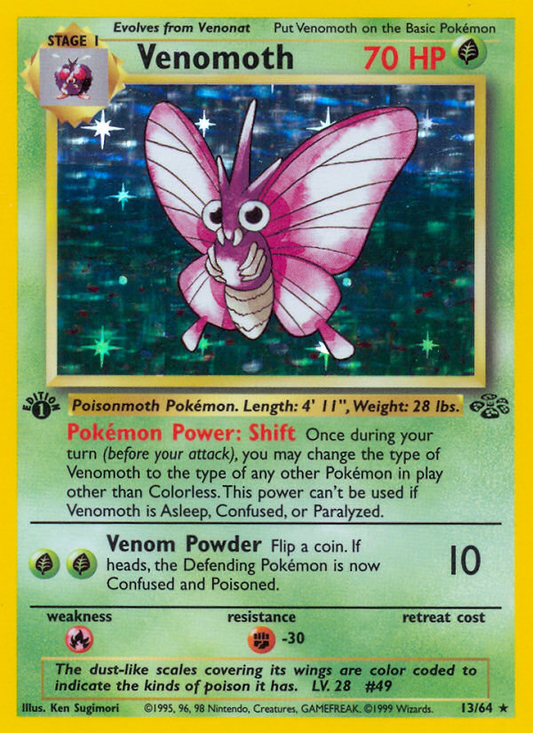 Venomoth 13/64 Rare Holo | Jungle | Pokemon Card
