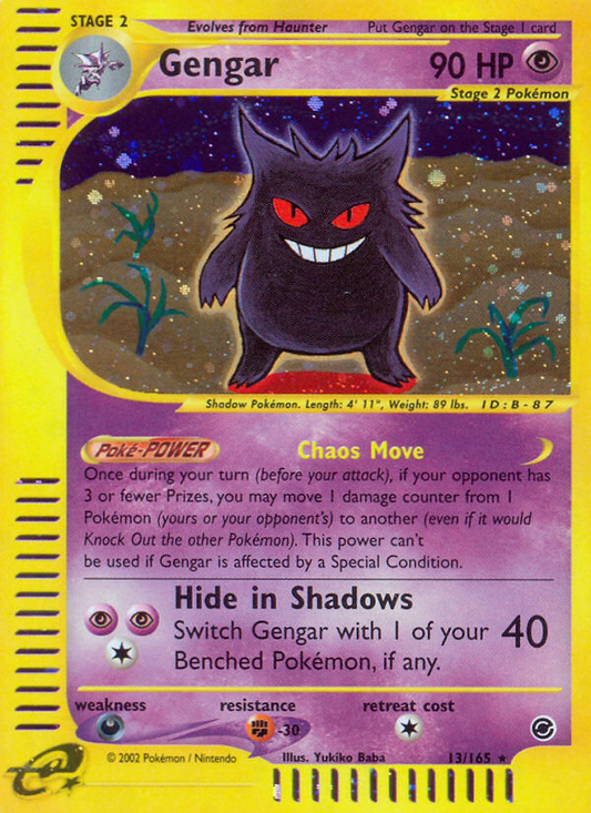 Gengar 13/165 Rare Holo | Expedition Base Set | Pokemon Card