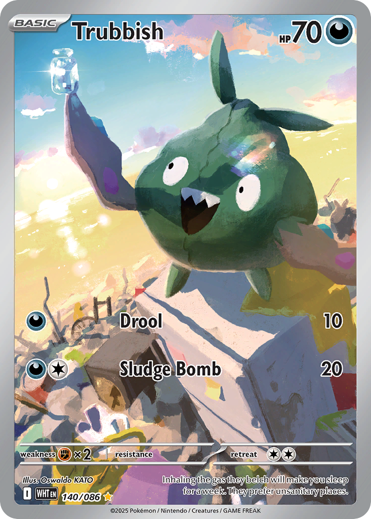 Trubbish 140/86 Illustration Rare | White Flare | Pokemon Card