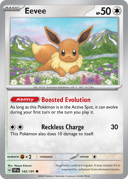 Eevee 143/191 Common | Surging Sparks | Pokemon Card