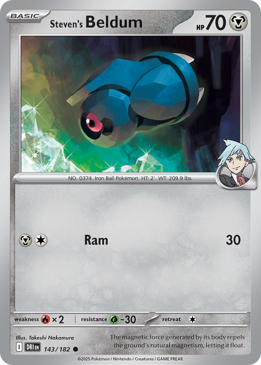 Steven's Beldum 143/182 Common | Destined Rivals | Pokemon Card