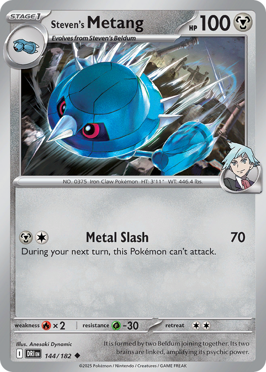 Steven's Metang 144/182 Uncommon | Destined Rivals | Pokemon Card