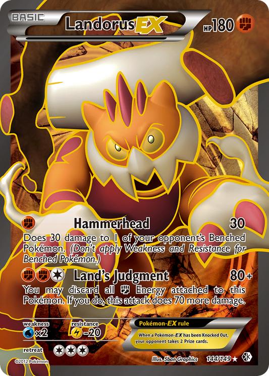 Landorus-EX 144/149 Rare Ultra | Boundaries Crossed | Pokemon Card
