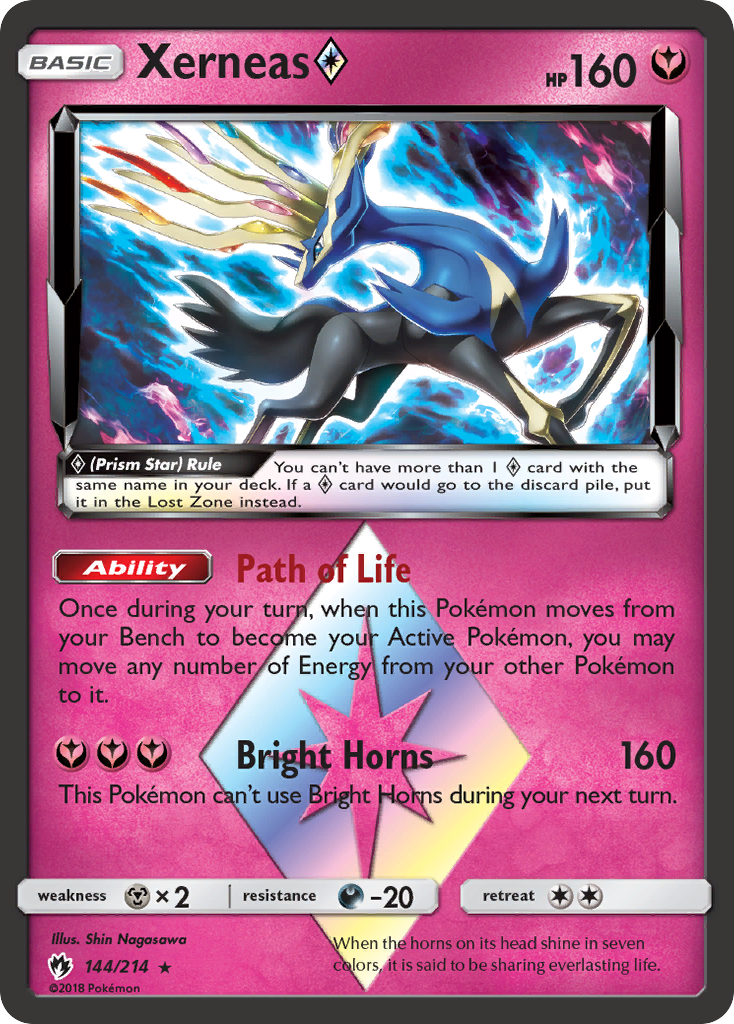 Xerneas ◇ 144/214 Rare Prism Star | Lost Thunder | Pokemon Card