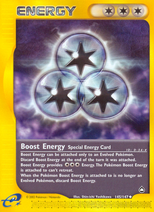 Boost Energy 145/147 Uncommon | Aquapolis | Pokemon Card