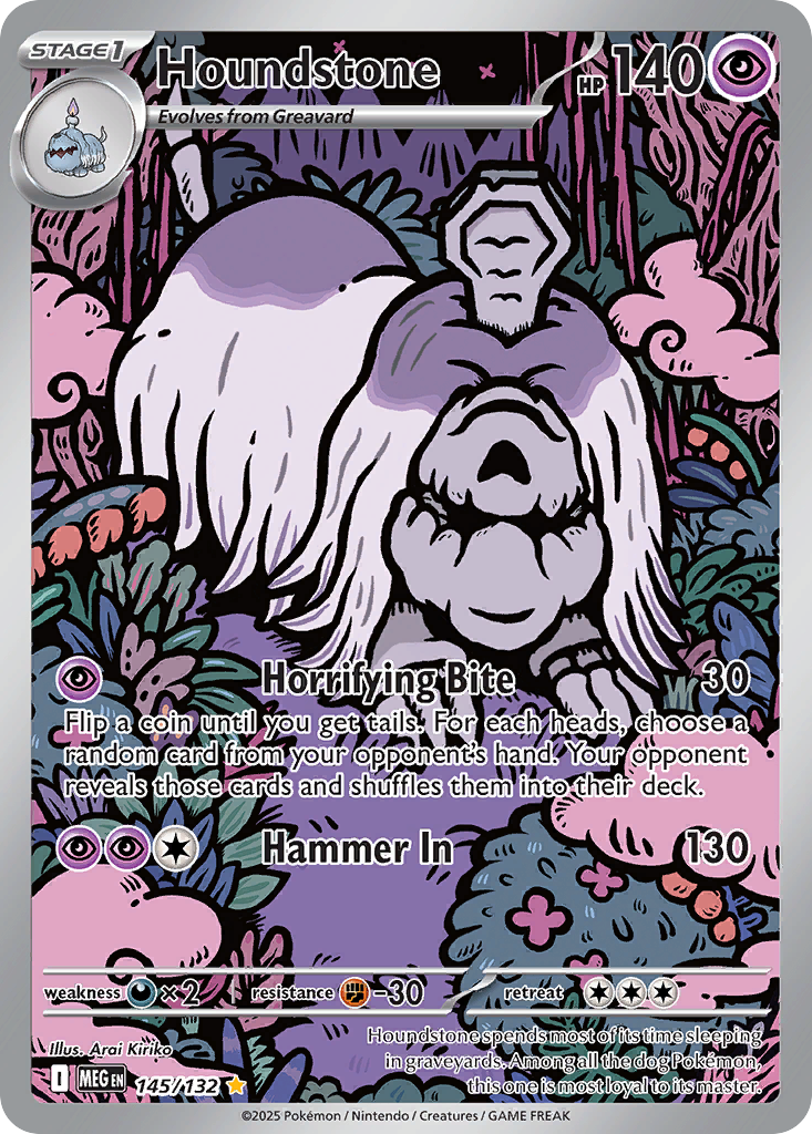 Houndstone 145/132 Illustration Rare | Mega Evolution | Pokemon Card