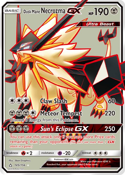 Dusk Mane Necrozma-GX 145/156 Rare Ultra | Ultra Prism | Pokemon Card