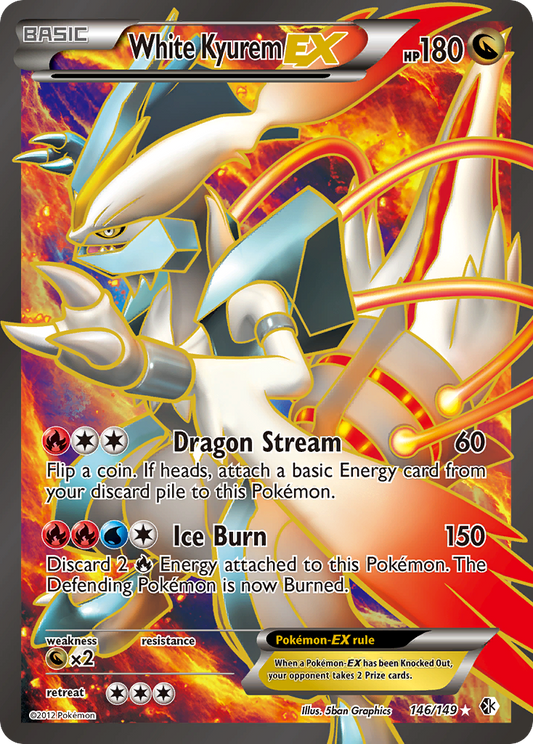 White Kyurem-EX 146/149 Rare Ultra | Boundaries Crossed | Pokemon Card