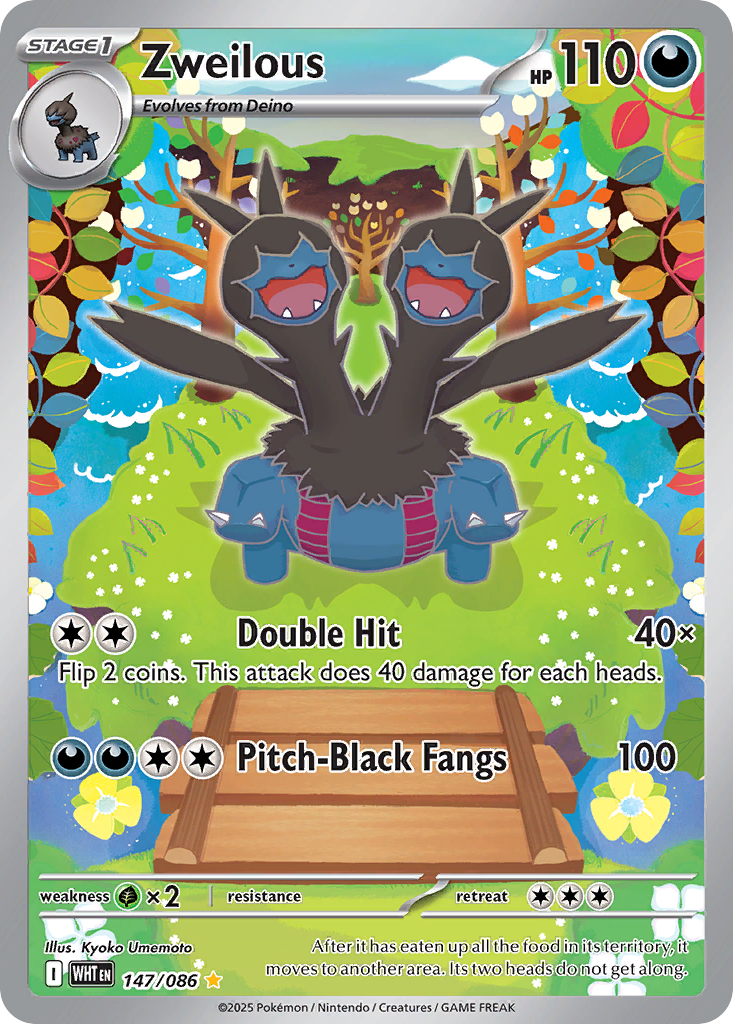 Zweilous 147/86 Illustration Rare | White Flare | Pokemon Card