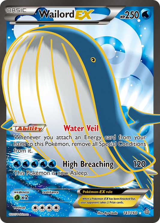 Wailord-EX 147/160 Rare Ultra | Primal Clash | Pokemon Card