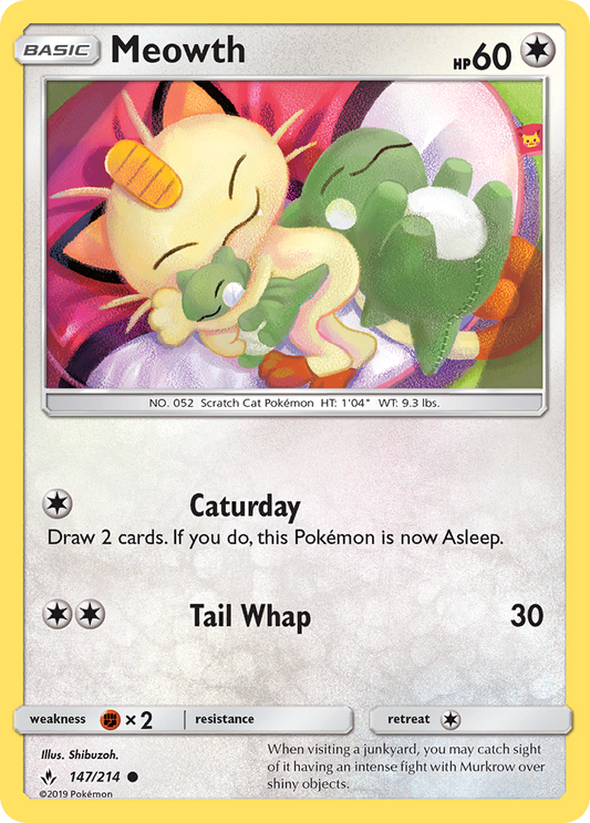Meowth 147/214 Common | Unbroken Bonds | Pokemon Card