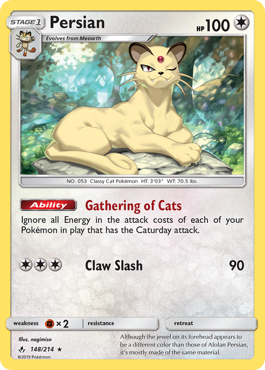 Persian 148/214 Rare | Unbroken Bonds | Pokemon Card