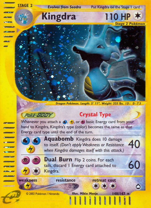 Kingdra 148/147 Rare Secret | Aquapolis | Pokemon Card