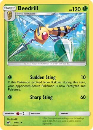 Beedrill 3/111 Reverse Holo | Crimson Invasion | Pokemon Card