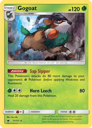 Gogoat 11/111 Reverse Holo | Crimson Invasion | Pokemon Card