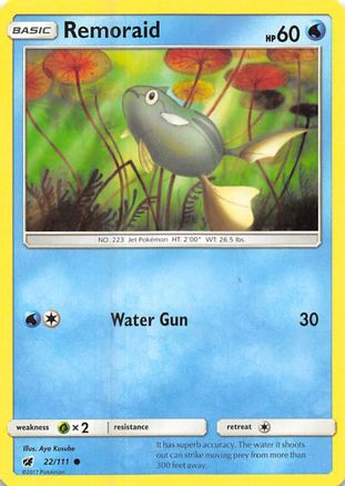 Remoraid 22/111 Reverse Holo | Crimson Invasion | Pokemon Card