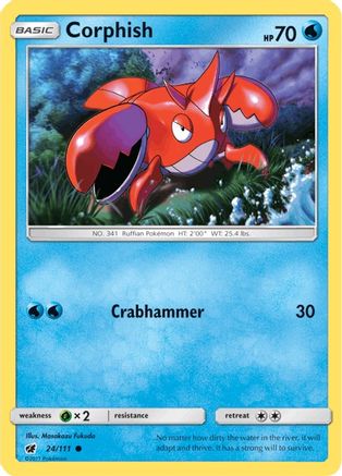 Corphish 24/111 Reverse Holo | Crimson Invasion | Pokemon Card