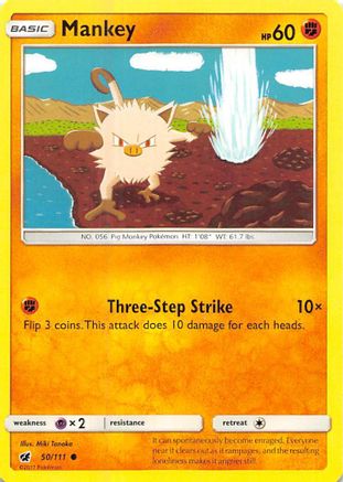Mankey 50/111 Reverse Holo | Crimson Invasion | Pokemon Card