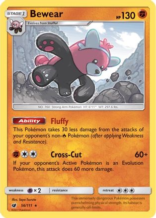 Bewear 56/111 Reverse Holo | Crimson Invasion | Pokemon Card