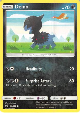 Deino 60/111 Reverse Holo | Crimson Invasion | Pokemon Card