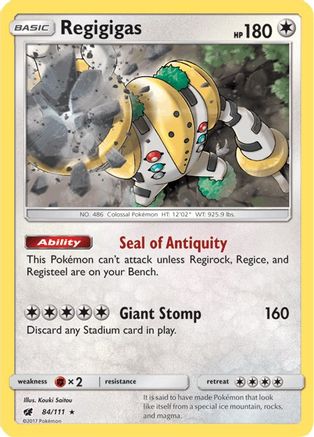 Regigigas 84/111 Reverse Holo | Crimson Invasion | Pokemon Card