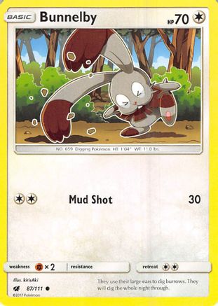Bunnelby 87/111 Reverse Holo | Crimson Invasion | Pokemon Card