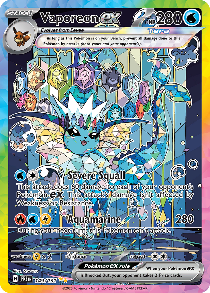 Vaporeon ex 149/131 Special Illustration Rare | Prismatic Evolutions | Pokemon Card