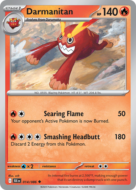 Darmanitan 14/86 Uncommon | Black Bolt | Pokemon Card