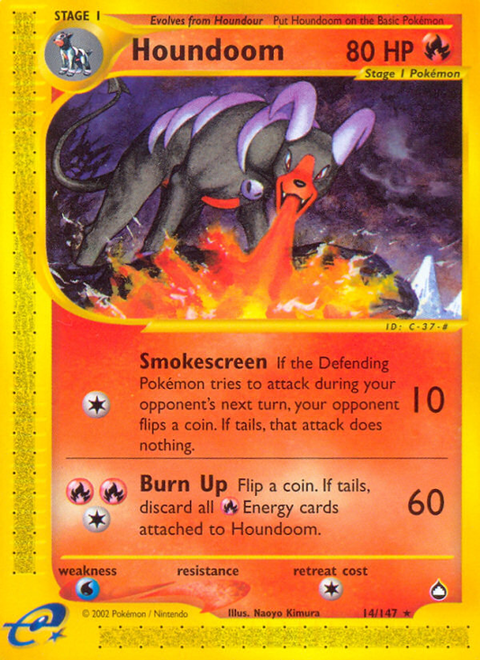Houndoom 14/147 Rare | Aquapolis | Pokemon Card
