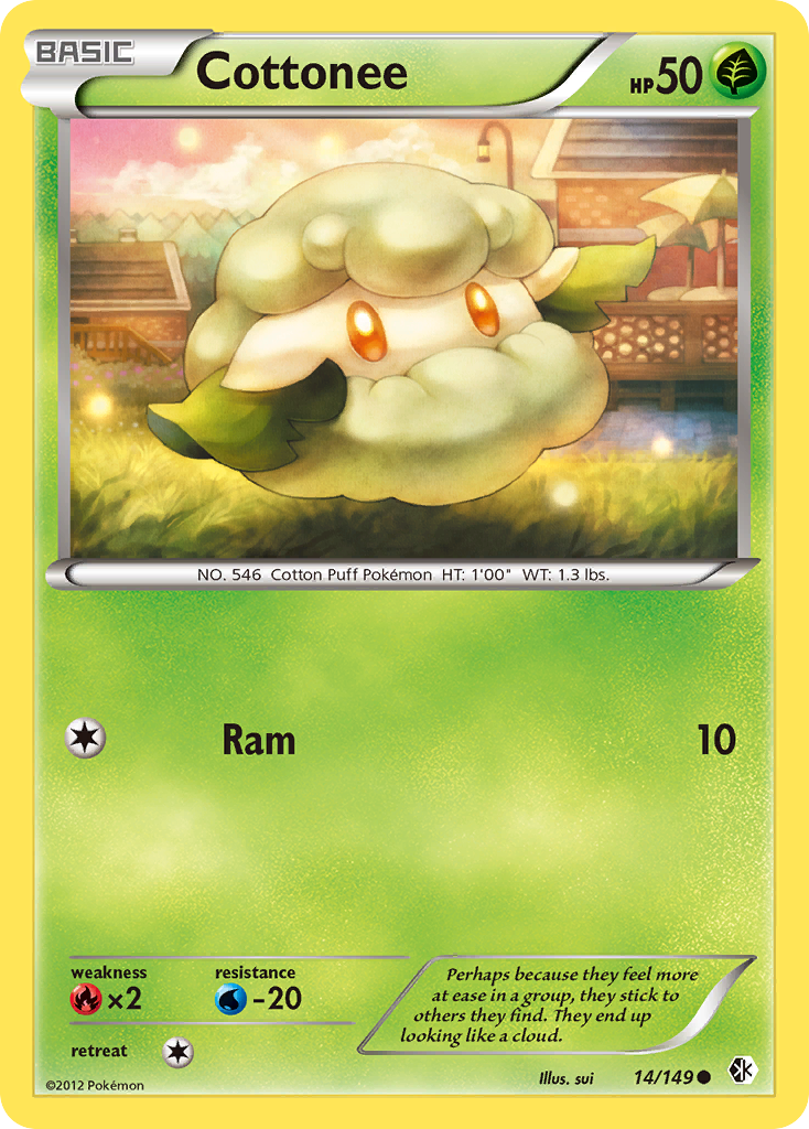 Cottonee 14/149 Common | Boundaries Crossed | Pokemon Card