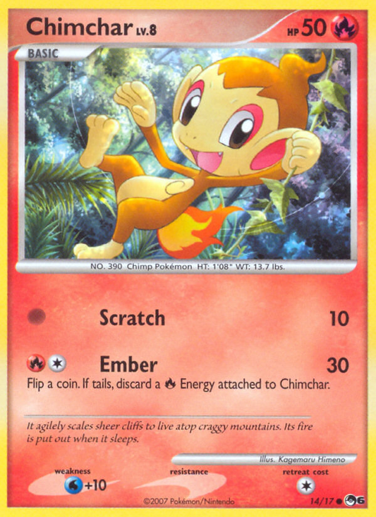 Chimchar 14/17 Common | POP Series 6 | Pokemon Card