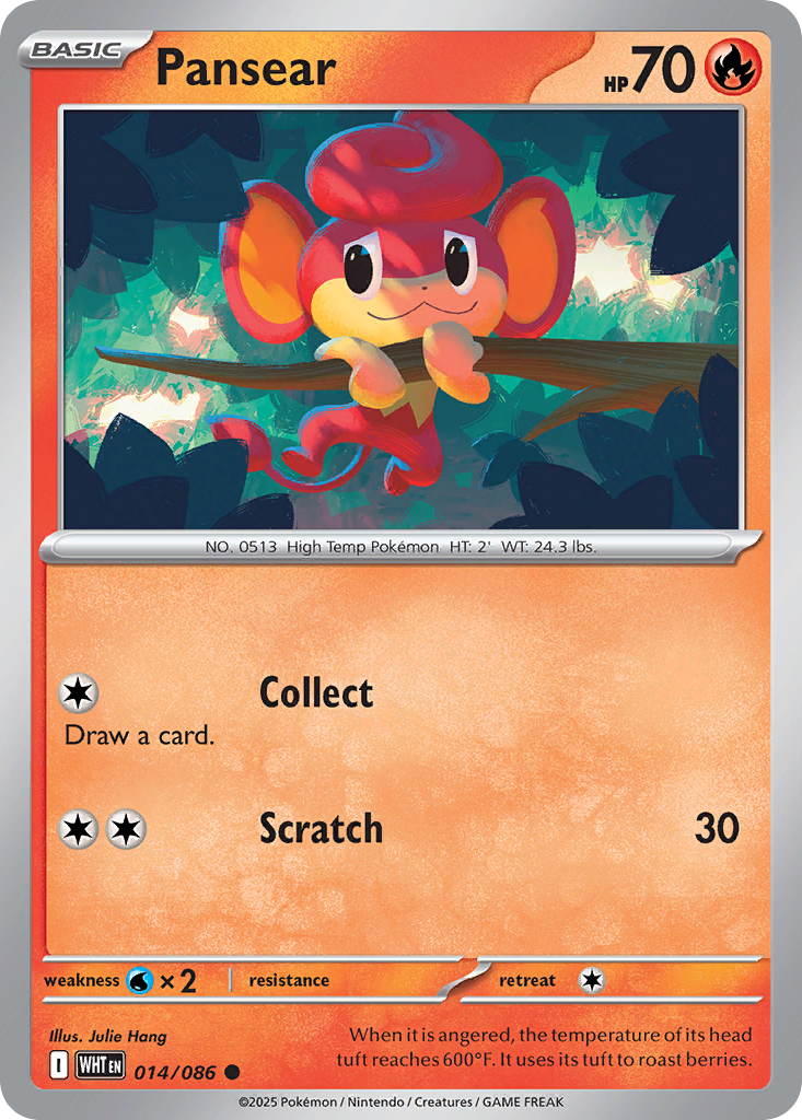Pansear 14/86 Common | White Flare | Pokemon Card