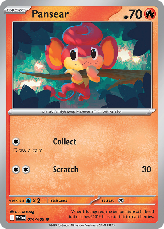 Pansear 14/86 Common | White Flare | Pokemon Card