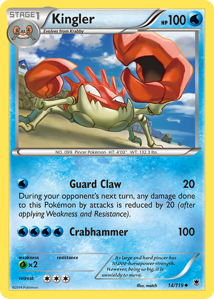 Kingler 14/119 Uncommon | Phantom Forces | Pokemon Card