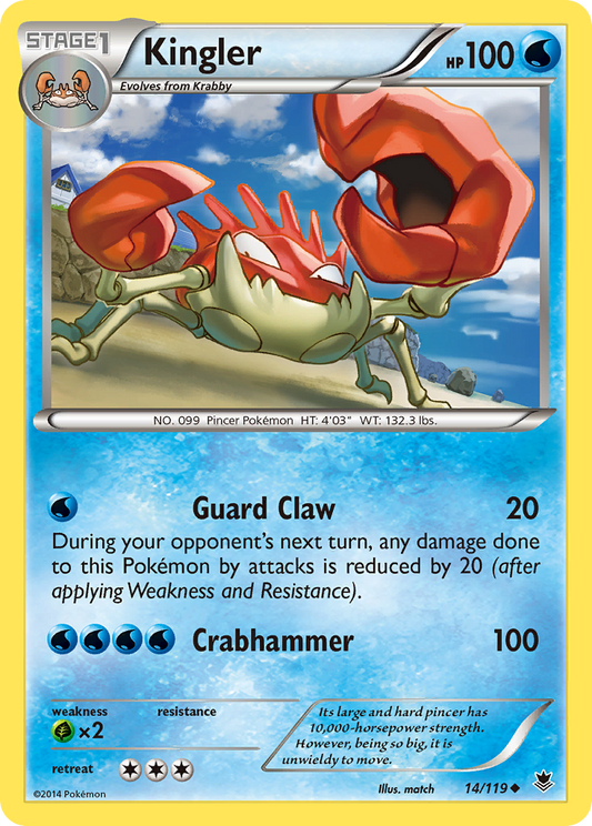 Kingler 14/119 Uncommon | Phantom Forces | Pokemon Card