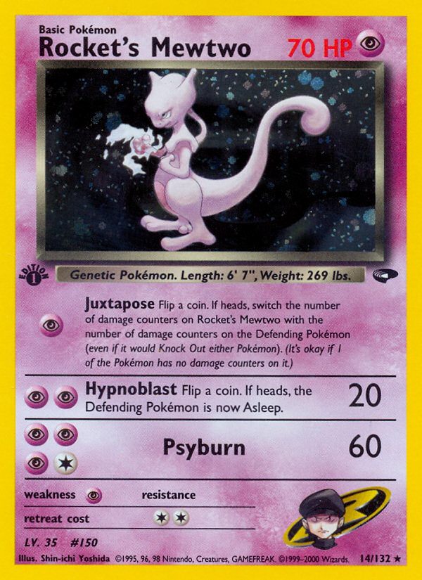 Rocket's Mewtwo 14/132 Rare Holo | Gym Challenge | Pokemon Card