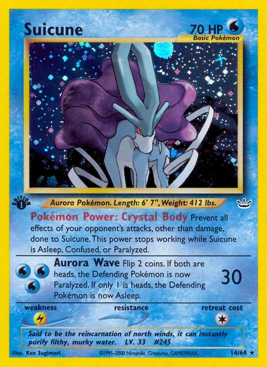 Suicune 14/64 Rare Holo | Neo Revelation | Pokemon Card