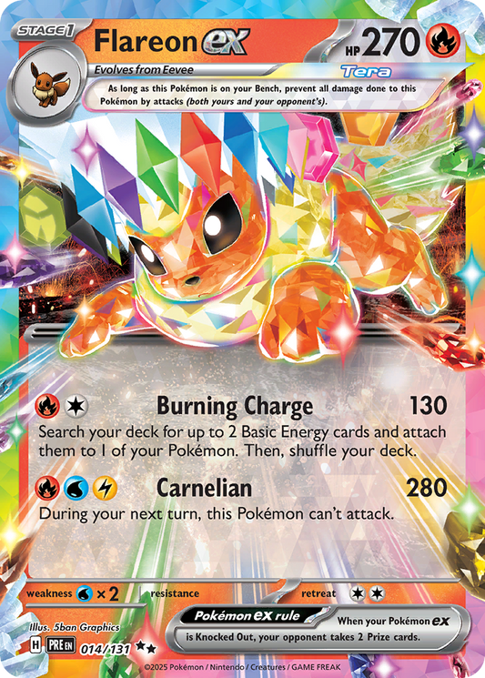 Flareon ex 14/131 Double Rare | Prismatic Evolutions | Pokemon Card