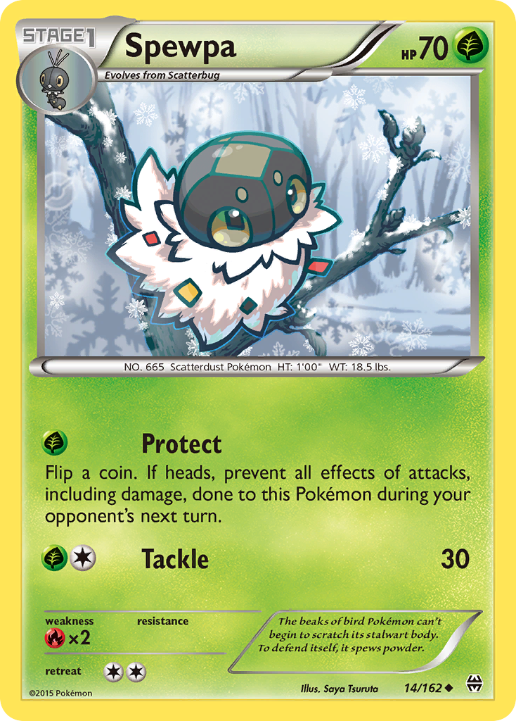 Spewpa 14/162 Uncommon | BREAKthrough | Pokemon Card