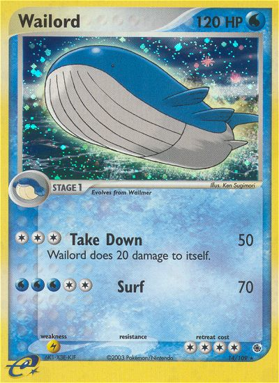 Wailord 14/109 Rare Holo | Ruby & Sapphire | Pokemon Card