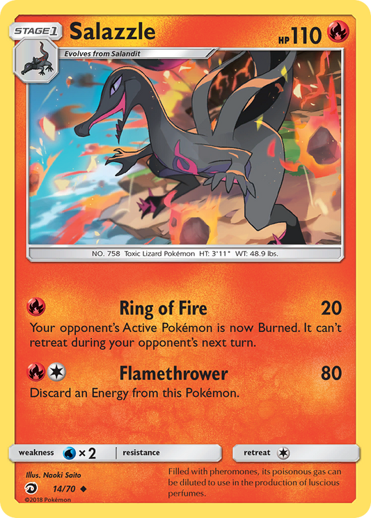 Salazzle 14/70 Uncommon | Dragon Majesty | Pokemon Card