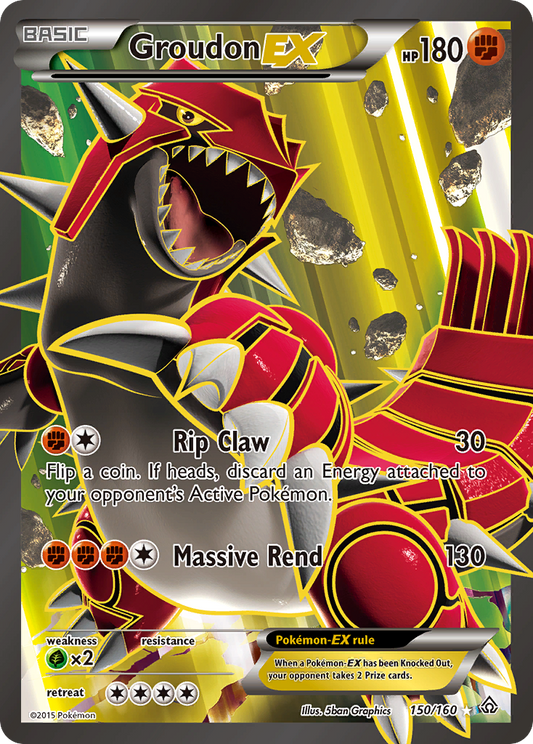 Groudon-EX 150/160 Rare Ultra | Primal Clash | Pokemon Card
