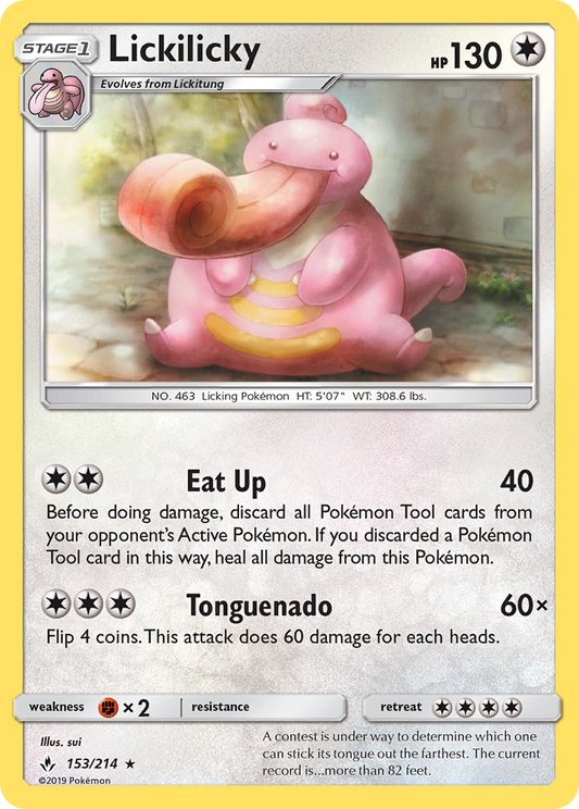 Lickilicky 153/214 Rare | Unbroken Bonds | Pokemon Card
