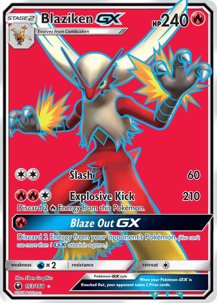 Blaziken-GX 153/168 Rare Ultra | Celestial Storm | Pokemon Card