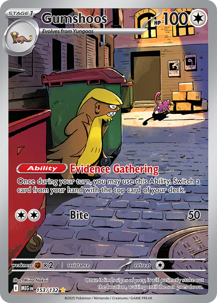Gumshoos 153/132 Illustration Rare | Mega Evolution | Pokemon Card