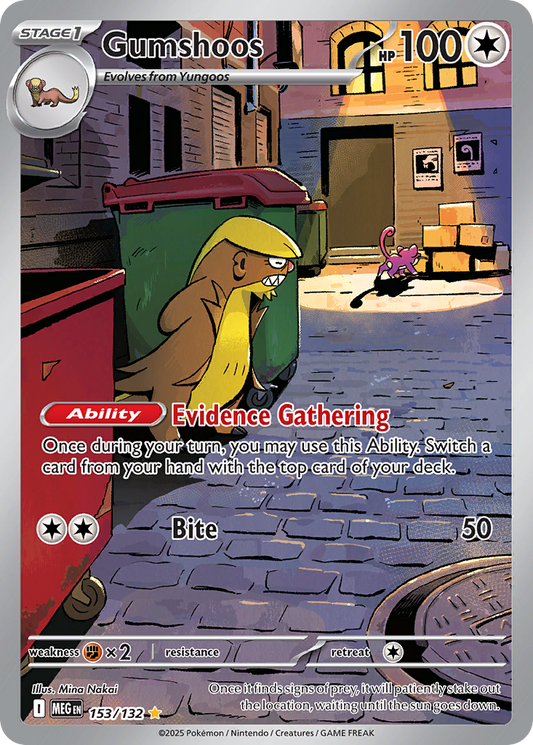 Gumshoos 153/132 Illustration Rare | Mega Evolution | Pokemon Card